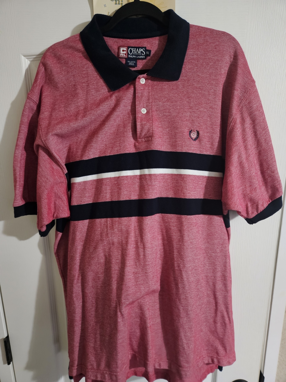 Ralph Lauren (Chaps) Pink Polo with Navy and White Stripes